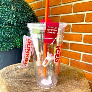 New DUNKIN Limited Edition ICED TUMBLER WITH KEYCHAIN (24 Oz.)